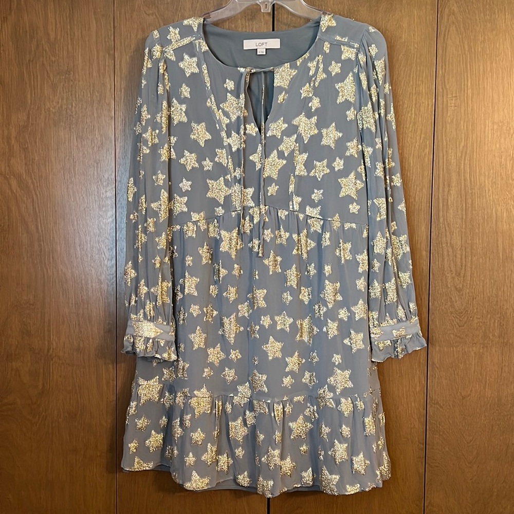 LOFT Shimmer Star Tiered Dress